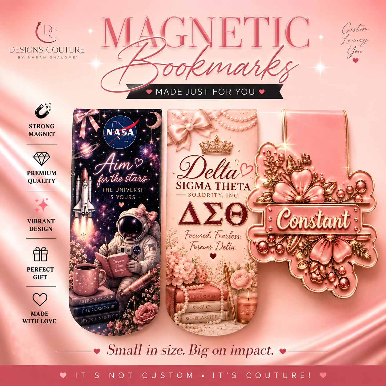 Custom magnetic bookmarks