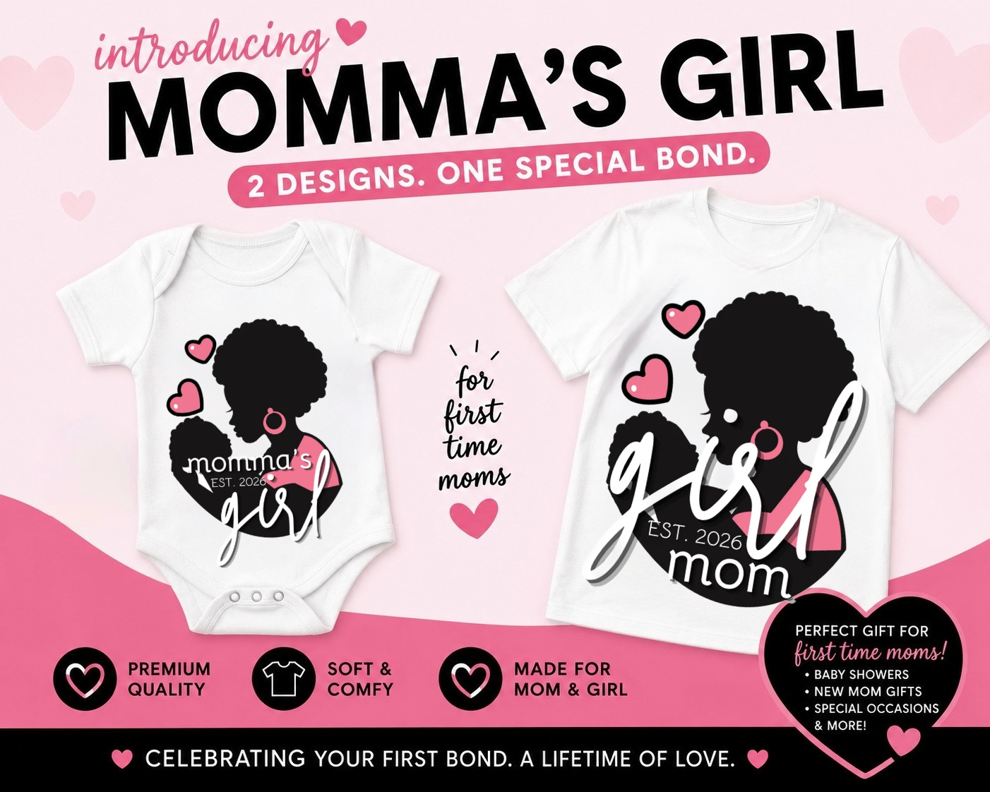 Momma's Girl matching mom and baby shirt set
